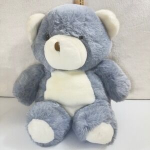 Vintage Blue Teddy Bear Plush Stuffed Animal 1982 AMC N.Y. N.Y. Collectible Toy